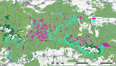 Mapa plánovaných postrekov v NAPANTe